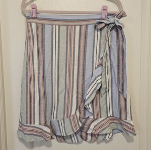 Loft Faux Wrap Linen Skirt